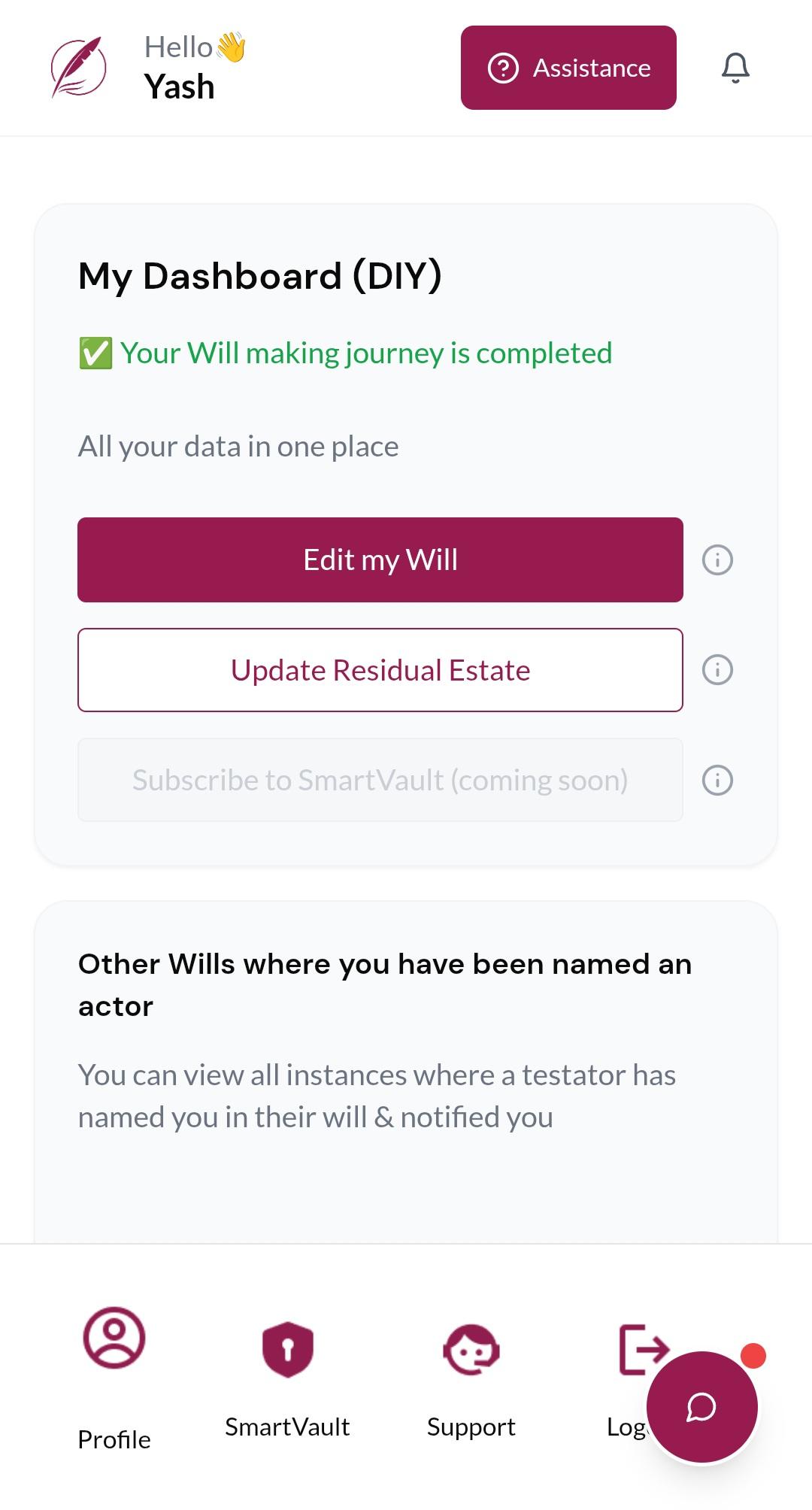 WillPatra Mobile Dashboard